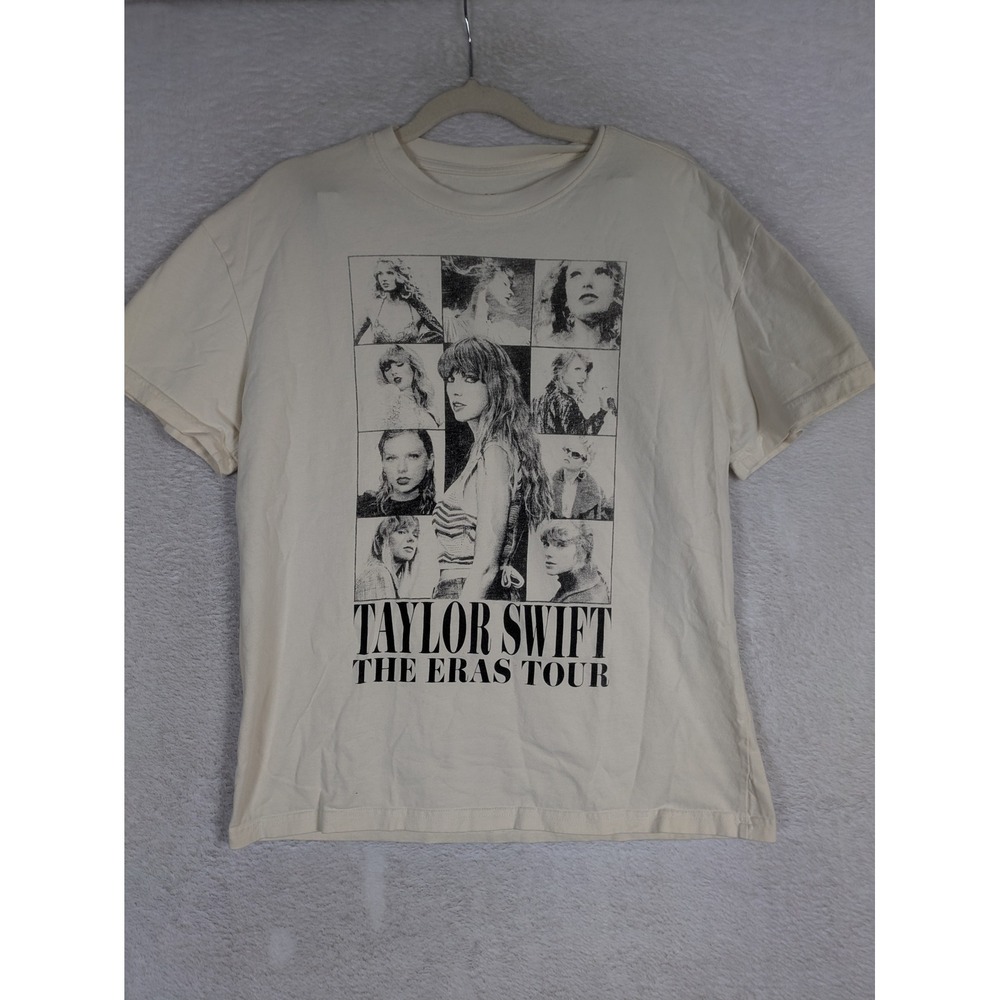 Taylor Swift The Eras Tour T-Shirt Women's Size S Beige Graphic Concert Tee